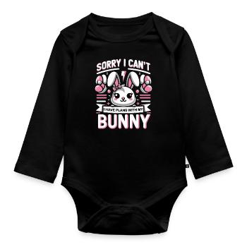 Lapin, Lapin, Animal, Animal De Compagnie, Lapins - Body Bébé bio manches longues - noir - Devant