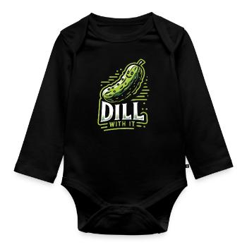 Cucumber, Pickle, Pickle, Food Dill - Organic Longsleeve Baby Bodysuit - black - Front