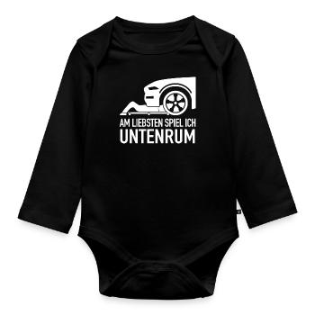 Mechanic Mechanic Workshop Car Mechanic - Organic Longsleeve Baby Bodysuit - black - Front