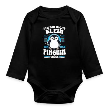 Penguin, Little Penguins, Emperor Penguin - Organic Longsleeve Baby Bodysuit - black - Front