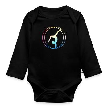 Rhönrad Gymnastics Rhönräder Wheel - Organic Longsleeve Baby Bodysuit - black - Front