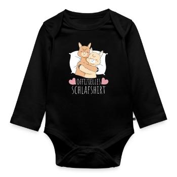 Alpaca Llama Alpacas Animal - Organic Longsleeve Baby Bodysuit - black - Front
