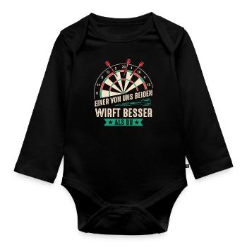 Dart Darts Dart Player Dart Sport - Organic Longsleeve Baby Bodysuit - black - Front