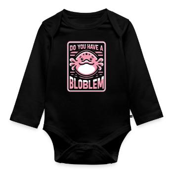 Blobfish Poisson Drôle Blob Blobby Blob Poisson - Body Bébé bio manches longues - noir - Devant