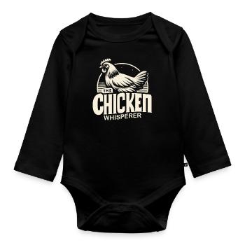 chicken, chickens, farm, animal, rooster, farmer, farmer - Organic Longsleeve Baby Bodysuit - black - Front