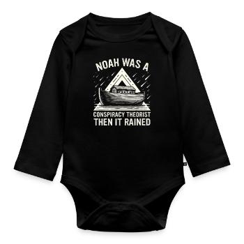 Conspiracy theorist conspiracy theory - Organic Longsleeve Baby Bodysuit - black - Front