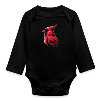 Kardinal Rotkardinal Vogel Roter Kardinal - Baby Bio-Langarm-Body - Schwarz - Vorne