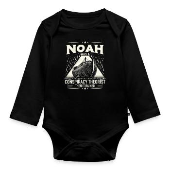 Conspiracy theorist conspiracy theory - Organic Longsleeve Baby Bodysuit - black - Front