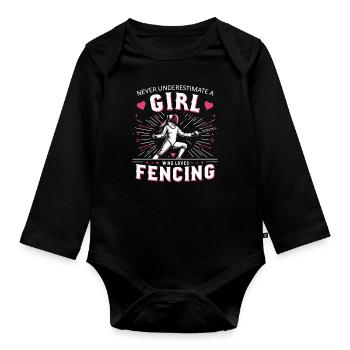 Fencing Fencer - Organic Longsleeve Baby Bodysuit - black - Front