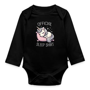Licorne Licornes Conte de fées Magique - Body Bébé bio manches longues - noir - Devant