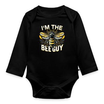 honey bee, beekeeper, bee, bee - Organic Longsleeve Baby Bodysuit - black - Front