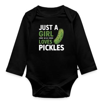 Cucumber, Pickle, Pickle, Food Dill - Organic Longsleeve Baby Bodysuit - black - Front