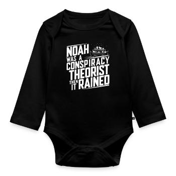 Conspiracy theorist conspiracy theory - Organic Longsleeve Baby Bodysuit - black - Front