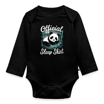 Pandabär Panda Tier Pandas - Baby Bio-Langarm-Body - Schwarz - Vorne