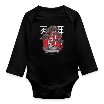 Bonsaï Bonsaï Japonais - Body Bébé bio manches longues - noir - Devant