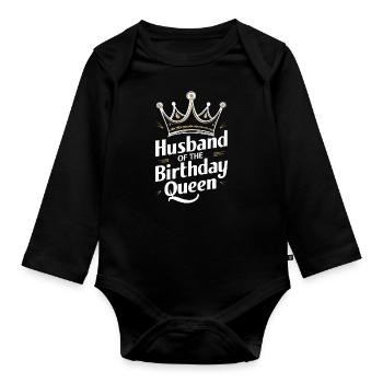 Husband, Spouse, Family, Wedding - Organic Longsleeve Baby Bodysuit - black - Front