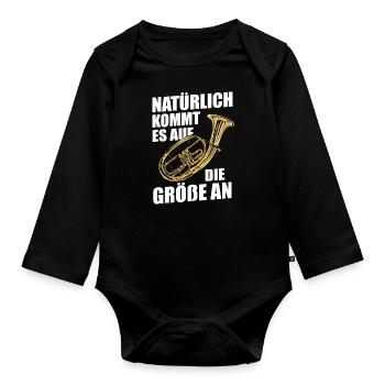 Cor Ténor Cor Ténor Cor Instrument - Body Bébé bio manches longues - noir - Devant
