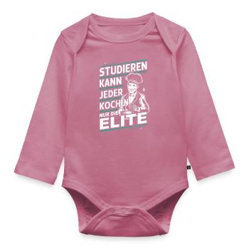Chef cuisinier - Body Bébé bio manches longues - mauve - Devant