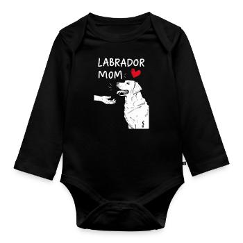 Labrador Hund Hunde - Baby Bio-Langarm-Body - Schwarz - Vorne