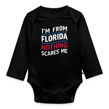 Florida, USA, America, Seed - Organic Longsleeve Baby Bodysuit - black - Front