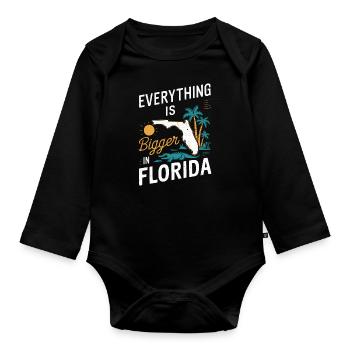 Florida, USA, America, Seed - Organic Longsleeve Baby Bodysuit - black - Front