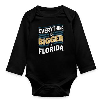 Florida, USA, America, Seed - Organic Longsleeve Baby Bodysuit - black - Front