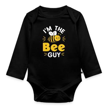 Honigbiene Imker Bienen Biene - Baby Bio-Langarm-Body - Schwarz - Vorne