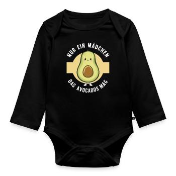 Avocat Fruit Vegan Végétarien Vegan Avocats Vegan - Body Bébé bio manches longues - noir - Devant