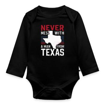 Texas State Texans Texas - Organic Longsleeve Baby Bodysuit - black - Front