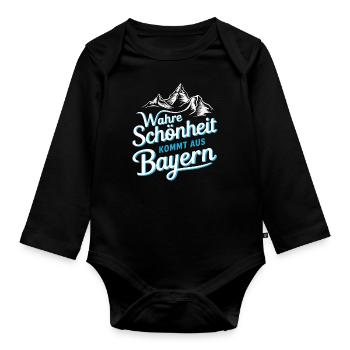 Free State of Bavaria Bavarian - Organic Longsleeve Baby Bodysuit - black - Front