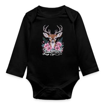 Free State of Bavaria Bavarian - Organic Longsleeve Baby Bodysuit - black - Front