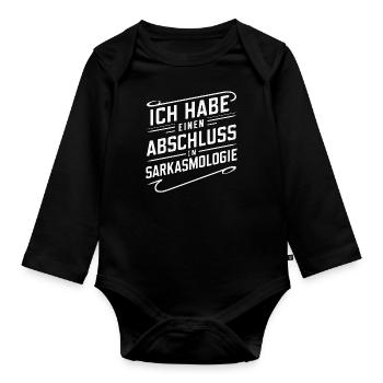 Sarcasme Ironie Drôle Paroles sarcastiques - Body Bébé bio manches longues - noir - Devant