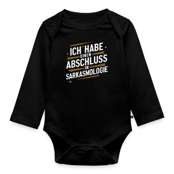 Sarcasme Ironie Drôle Paroles sarcastiques - Body Bébé bio manches longues - noir - Devant