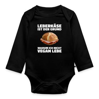 Leberkäs Bayern Leberkas Semmel Fleischkäse - Body Bébé bio manches longues - noir - Devant