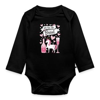Bachelorette Party Wedding Bridesmaid - Organic Longsleeve Baby Bodysuit - black - Front