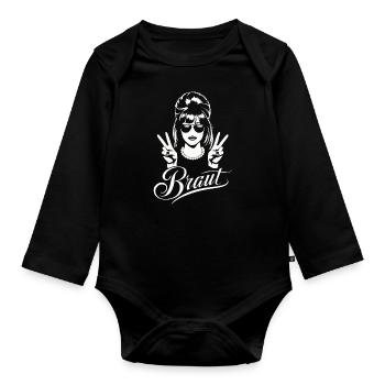 Bachelorette Party Wedding Bridesmaid - Organic Longsleeve Baby Bodysuit - black - Front