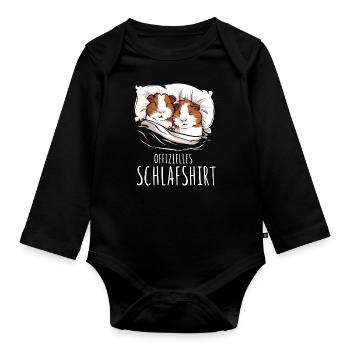 Meerschweinchen Kurzhaar Langhaar Crested Hunde - Baby Bio-Langarm-Body - Schwarz - Vorne
