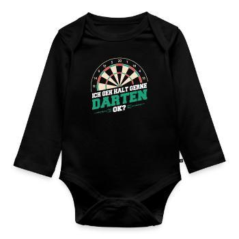 Darts Darts Darts Players Darts - Organic Longsleeve Baby Bodysuit - black - Front