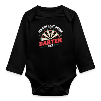 Darts Darts Darts Players Darts - Organic Longsleeve Baby Bodysuit - black - Front