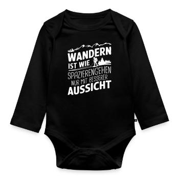 Hiking Hikers Hike Mountains Forest - Organic Longsleeve Baby Bodysuit - black - Front