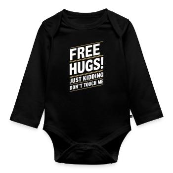 Funny, sarcasm, sarcastic humor, irony - Organic Longsleeve Baby Bodysuit - black - Front