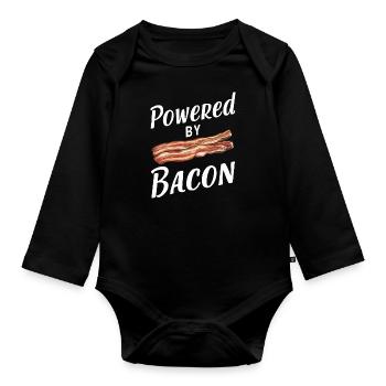 Bacon Frühstück Speck - Baby Bio-Langarm-Body - Schwarz - Vorne