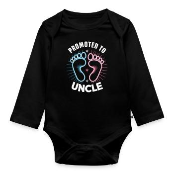 Uncle Fmilie Great-Uncle Uncle - Organic Longsleeve Baby Bodysuit - black - Front