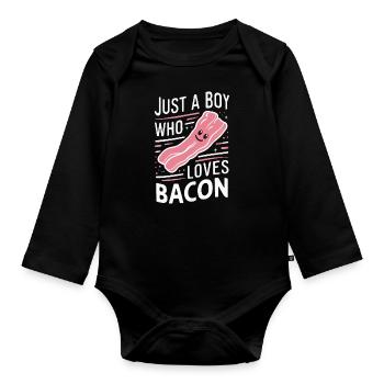 Bacon Frühstück Speck - Baby Bio-Langarm-Body - Schwarz - Vorne