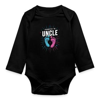 Uncle Fmilie Great-Uncle Uncle - Organic Longsleeve Baby Bodysuit - black - Front
