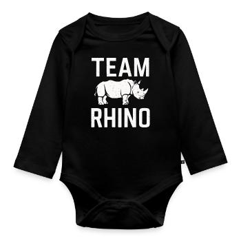 Nashorn Rhinozeros - Baby Bio-Langarm-Body - Schwarz - Vorne