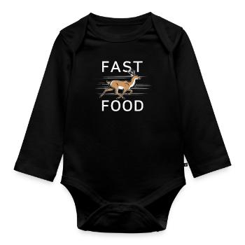 Funny, sarcasm, sarcastic humor, irony - Organic Longsleeve Baby Bodysuit - black - Front