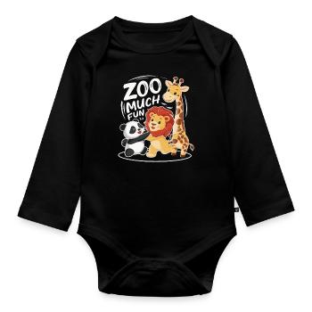 Zoo Animals Zookeeper - Organic Longsleeve Baby Bodysuit - black - Front