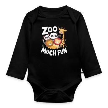 Zoo Animals Zookeeper - Organic Longsleeve Baby Bodysuit - black - Front