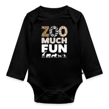 Zoo Animals Zookeeper - Organic Longsleeve Baby Bodysuit - black - Front